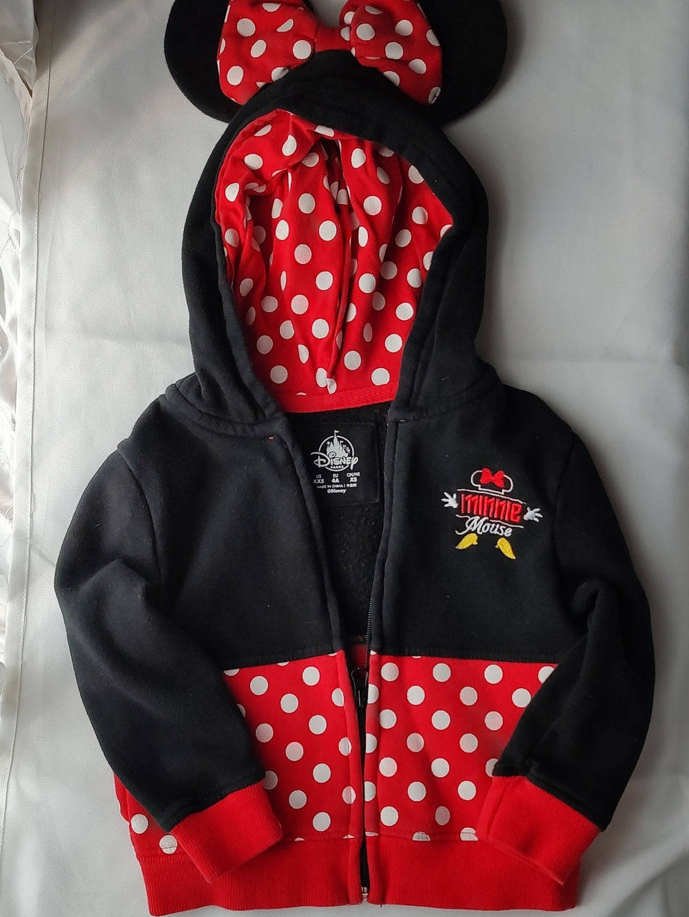 Disney Black & Red Minnie Mouse Polka Dot Hooded Jacket